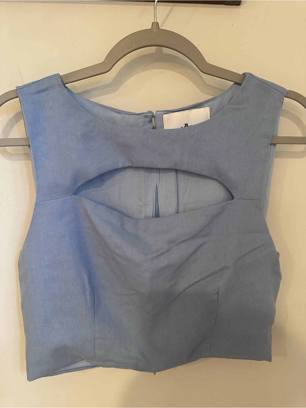 Yllw the label light blue crop top